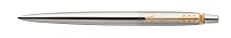 Ручка шариковая Parker Jotter Stainless Steel GT, толщина линии M, позолота 23К(S0705510)