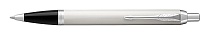 Ручка шариковая Parker IM Metal White CT, толщина линии M, хром