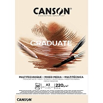 Альбом для смешанных техник Сanson Graduate Mix Media, склеенный, 220 гр/м2, 30 бежевых листов