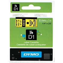 Картридж с виниловой лентой D1 для принтеров Dymo Label Manager, пластик, черный шрифт, 6 мм х 7 м