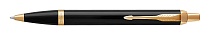 Ручка шариковая Parker IM Metal Black GT, толщина линии M, позолота (S0856440)
