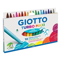 Набор фломастеров цветных Giotto Turbo Maxi, утолщенные, на водной основе, 18 цветов