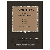 Альбом для графики Arches, среднее зерно, 200 гр/м2, 23 x 31см, 16 листов, кремовый