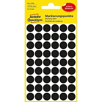Этикетки точки круглые самоклеящиеся Avery Zweckform, d-12 мм, 54 штуки на листе, 5 листов