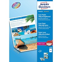 Фотобумага для лазерных принтеров Avery Zweckform Premium, глянцевая, 200 гр/м2, А4, 100 листов