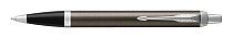 Ручка шариковая Parker IM Metal Core Dark Espresso CT, толщина линии F, хром (S0856490)