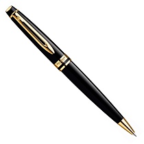Ручка шариковая Waterman Expert 3 Black GT, толщина линии M, позолота 23К