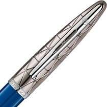 Ручка шариковая Waterman Carene Contemporary Blue Obsession, толщина линии M, серебро