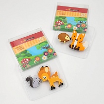 Набор ластиков Brunnen Лесные звери, 2 штуки, блистер
