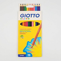 Набор карандашей цветных Giotto Elios, 6.8 мм, 12 цветов, картонная коробка