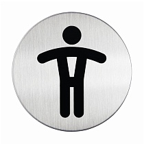 Табличка WC мужской Durable, диаметр 83 мм, матированная сталь