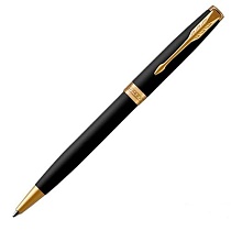 Ручка шариковая Parker Sonnet Matt Black GT, толщина линии M, палладий (S0818000)