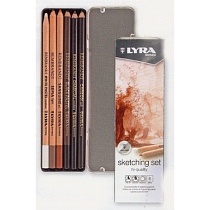 Набор карандашей цветных художественных Lyra Sketching Set, для скетчей, 6 штук