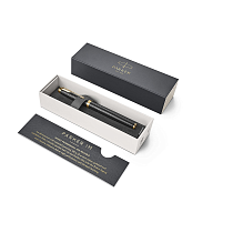 Ручка-роллер Parker IM Premium Metal Black, толщина линии F, позолота (S0949670)