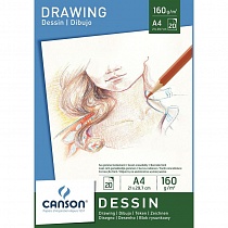 Альбом Canson Dessin, для графики, склеенный, 20 листов, 160 гр/м2, 29.7 x 42 см
