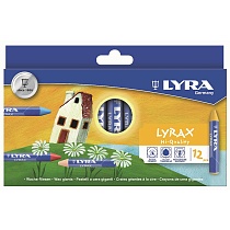 Набор мелков восковых Lyra Lyrax, водостойкие, ударопрочные, 12 цветов