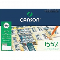 Альбом Canson 1557, для графики, склеенный, 30 листов, 180 гр/м2, мелкое зерно