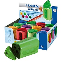 Точилка Lyra Groove, двойная, ассорти
