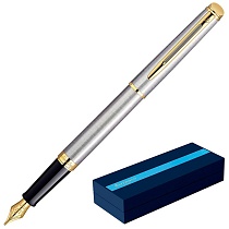 Ручка перьевая Waterman Hemisphere Essential Stainless Steel GT, толщина линии F, позолота 23К