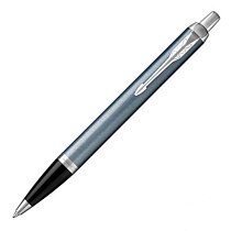 Ручка шариковая Parker IM Metal Light Blue Grey CT, толщина линии M, хром (S0856450)