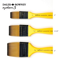 Кисть синтетика флейц Daler Rowney System 3, короткая ручка
