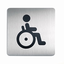 Табличка WC для инвалидов Durable, 150 x 150 мм, матированная сталь