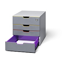 Бокс для документов Durable Varicolor Safe, А4, С4, Folio, 4 ящика, верхний с ключом, ABS-пластик