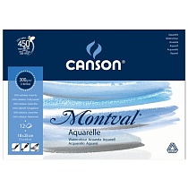 Альбом для акварели Canson Montval, среднее зерно, склеенный, 300 гр/м2, 12 листов