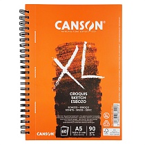 Альбом для графики Canson XL, на пружине, 90 гр/м2, А5, 60 листов, слоновая кость