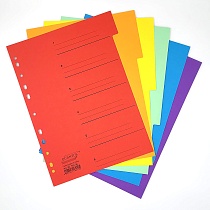 Разделитель листов А4 картонный цветной Quantus, 6 разделов, 180 г, 6 листов