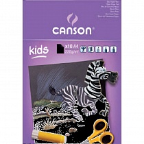 Альбом черной бумаги Canson, склеенный, 220 гр/м2, А4, 10 листов