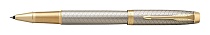 Ручка-роллер Parker IM Premium Warm Silver (grey) GT, толщина линии F, позолота (S0908650)