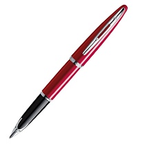 Ручка перьевая Waterman Carene Glossy Red ST, толщина линии F, посеребрение, перо: золото 18К, родий