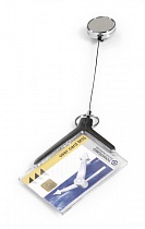 Держатель для пропуска Durable Card Holder Deluxe Pro, акрил, рулетка до 80 см, 54 x 85 мм
