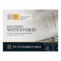 Бумага ST Сuthberts Mill Saunders Waterford для акварели, 20 л, 410 x 310 мм, 300 г/м2, чистый белый