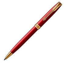 Ручка шариковая Parker Sonnet Lacquer Red GT, толщина линии M, позолота 23К (1859472)