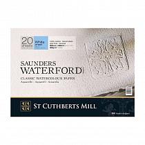 Бумага ST Cuthberts Mill Saunders Waterford для акварели, 20 листов, 360 х 260 мм, 300 г/м2, белый