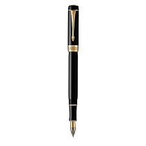 Ручка перьевая Parker Duofold ClassicCentennial Black GT,толщина линии F, перо: золото 18К, родий
