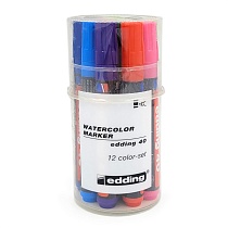 Набор фломастеров цветных edding 40, скошенный наконечник, 2-5 мм, 12 штук