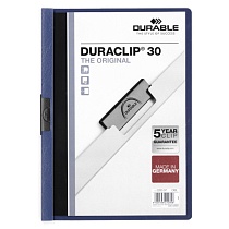 Папка с клипом Durable Duraclip, до 30 листов, А4, ПВХ, 5 штук
