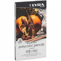 Набор карандашей цветных художественных Lyra Rembrandt Polycolor, 12 цветов, металлическая коробка