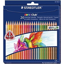 Набор карандашей цветных Staedtler Noris Club, трехгранные, 24 цвета