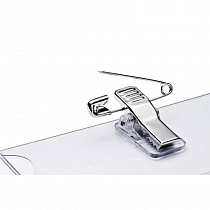 Бейдж Durable Click Fold, с булавкой и зажимом, 54 x 90 мм, полипропилен, блистер