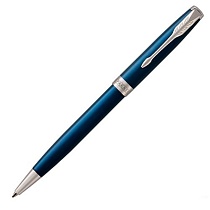 Ручка шариковая Parker Sonnet Core Blue Lacquer CT, толщина линии М, хром