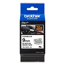 Картридж brother tze-fx221 с гибкой лентой 9 мм х 8 м, черный шрифт