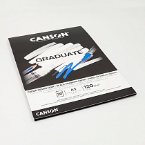 Альбом для смешанных техник Canson Graduate Bristol, склеенный, 120 гр/м2, 20 черных листов