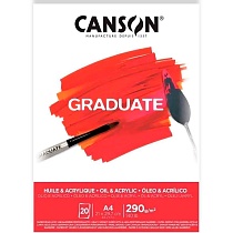Альбом для масла и акрила Canson Graduate, склеенный, 290 гр/м2, А4, 20 листов