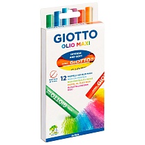 Пастель масляная в индивидуальной рубашке Giotto Olio Maxi, 0.1 см, европодвес, набор 12 цветов