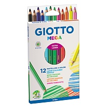 Набор карандашей цветных Giotto Mega, утолщенные, 5.5 мм, 12 цветов, картонная коробка