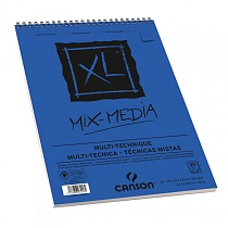 Альбом для смешанных техник Canson XL Mix-Media, среднее зерно, на пружине, 300 гр/м2, 30 листов